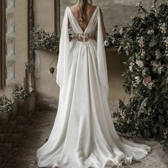 Bohemian Ancient Greece-Inspired Bridal Gown - Unique Wedding Dress - Picture 2 of 7